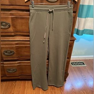 Olive Green Bootcut Drawstring Pants
